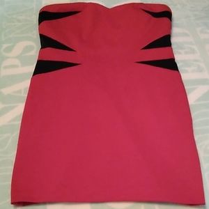 Forever 21 red dress with black stripes on side